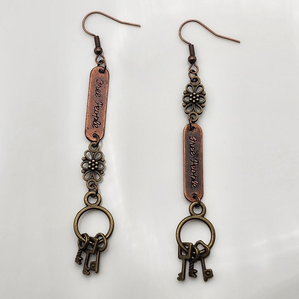 Keeper's Secret Free People Mismatched Key Earrings - Picture 2 of 10